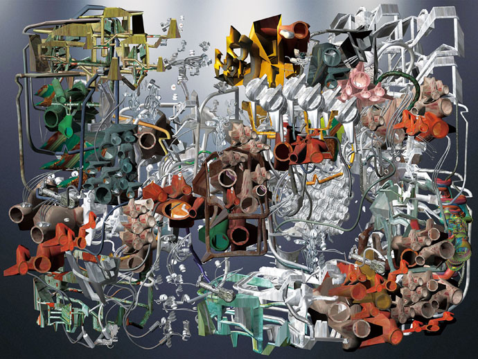 RyotaMatsumoto_Those Dazzling Lights Surround a Silent Space_Mixed Media_33inx45in