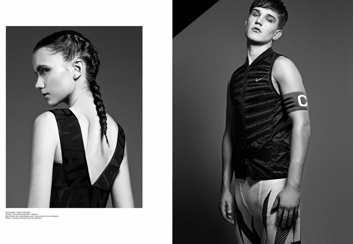 left: Bustier by ALEXANDER WANG X H&M // right: Vest by NIKE, Band + Compression Shorts by ADIDAS