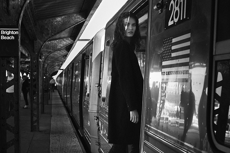 Black Pants: Alexander McQueen, Black Overcoat: Thierry Mugler