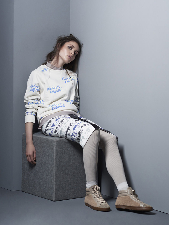 sweater: Maison Kitsuné  / blouse: Le Tricot Perugia / skirt: Wood Wood via mytheresa.com / tights&shoes: Escada 