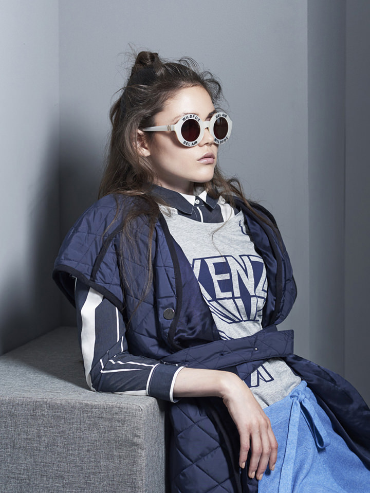 vest: Baum und Pferdgarten / t-shirt : Kenzo via mytheresa.com / blouse: Lacoste / pants: aware Cashmere / glasses: Wildfox