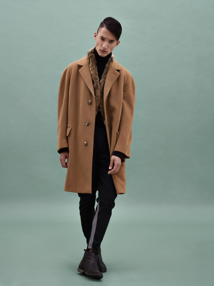 Jacket and Fur VINTAGE, Polar Neck WOOLWORTHS, Panelled Trousers ANMARI, HONNIBALL at EGALITY Shoes TOPSHOP