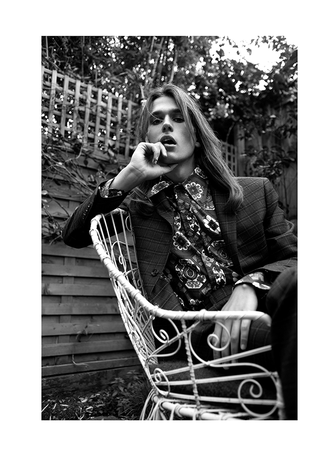 Suit Christian Lacroix, vintage shirt Beyond Retro, earring stylist own. 