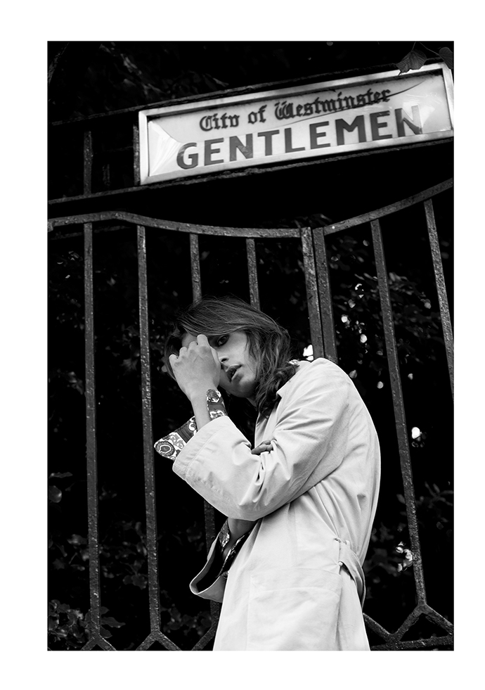 Suede coat Emily Sanders, vintage shirt Beyond Retro. 