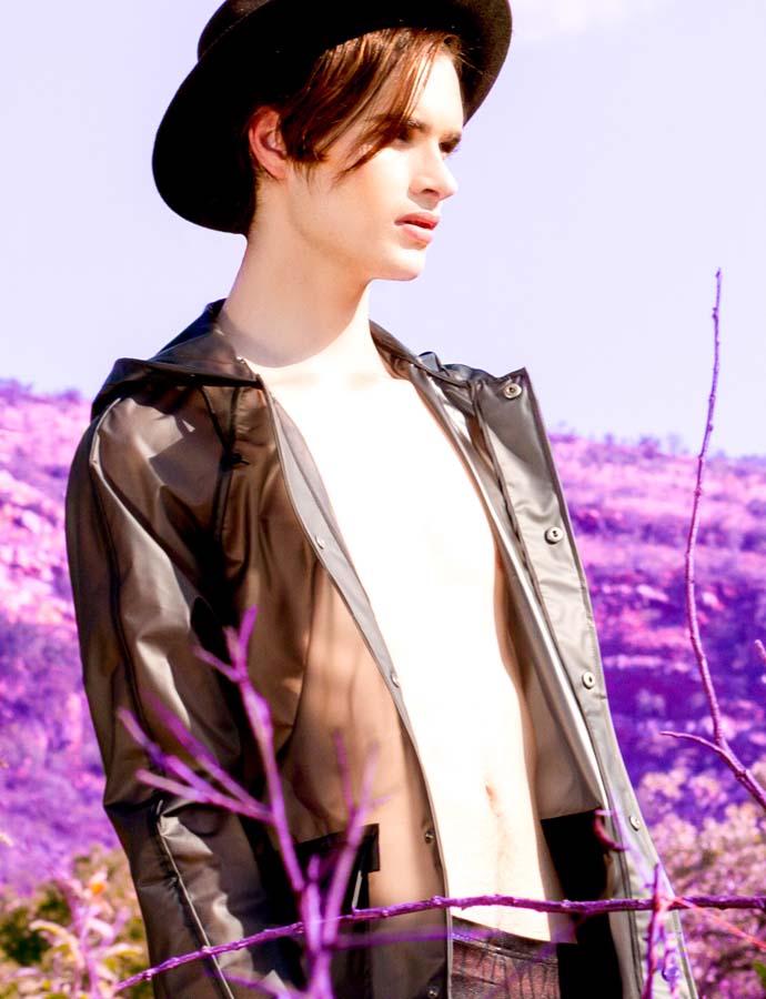 HAT – SIMON AND MARY RAIN JACKET – TOPMAN LEGGINGS – COTTON ON