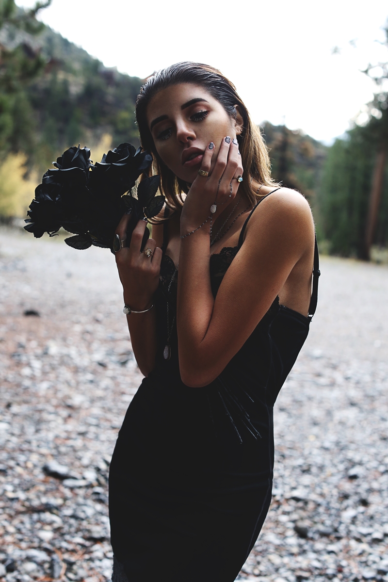 Black Dress: Lovers + Friends Jewelry: Nikdreamer