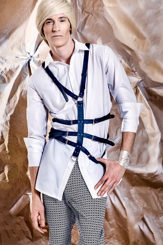 shirt: Male-Me/ Magazyn Wysoki pants: Jaroslaw Ewert/ Magazyn Wysoki wristband: CollarMe/ Magazyn Wysoki