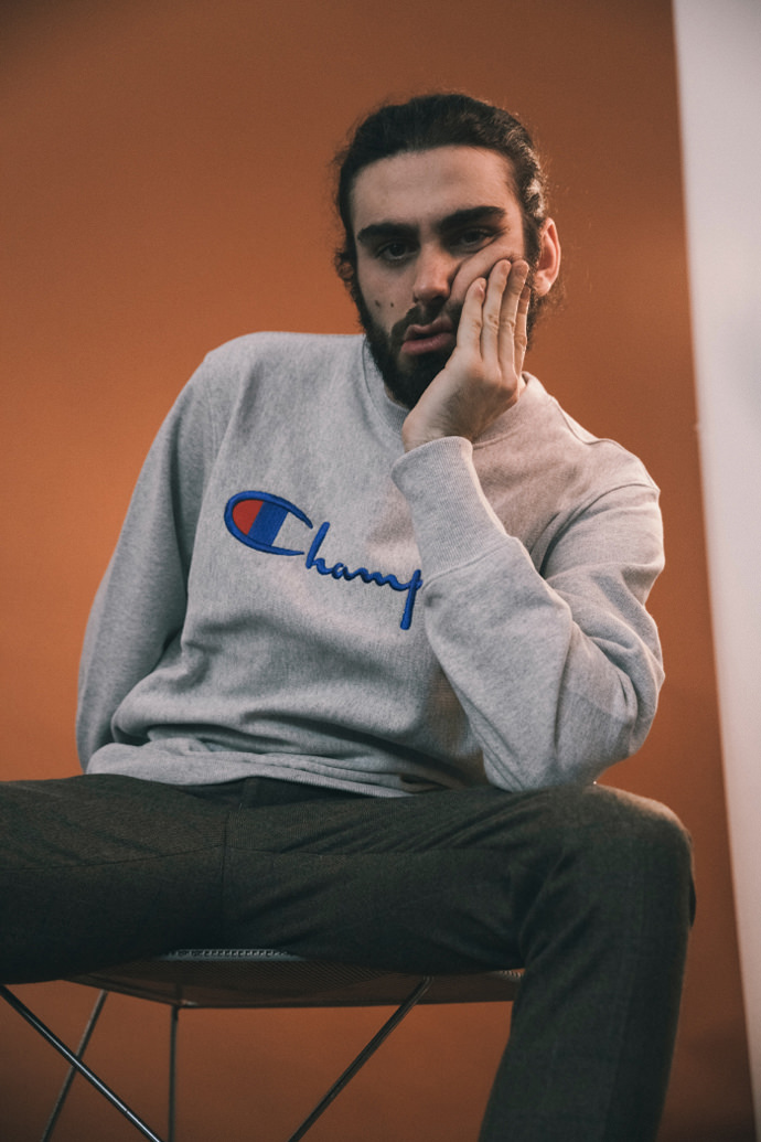 turtleneck sweater - sisley / trousers - river island / sweater - champion