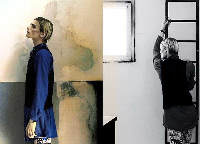 Vest: Emporio Armani Denim: Castel Bajac Papillon: Emporio Armani Shirt: I’M Brian