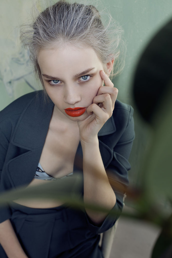 Green blazer, Costes Phoenix bra, Love Stories Green pants, Costes