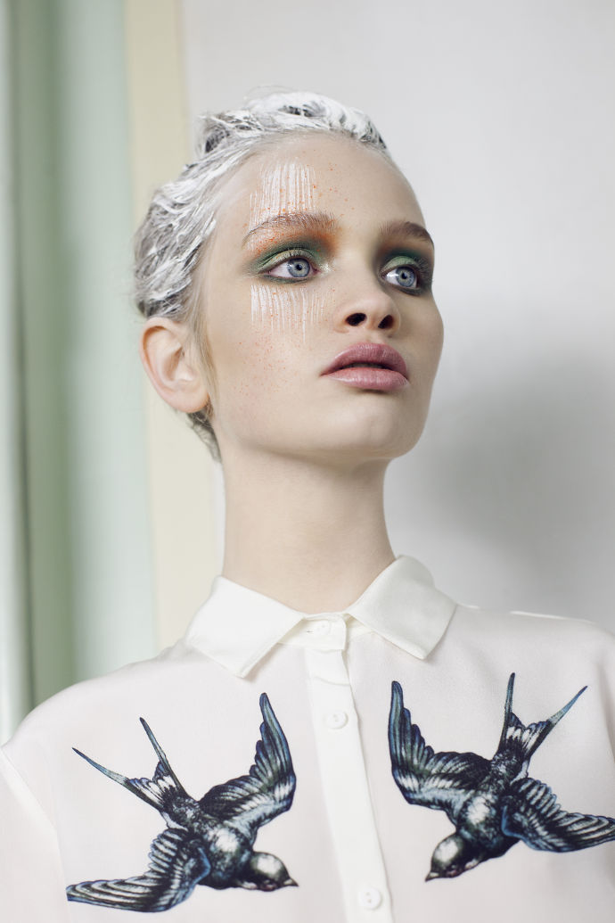 White blouse with birds, The Kooples