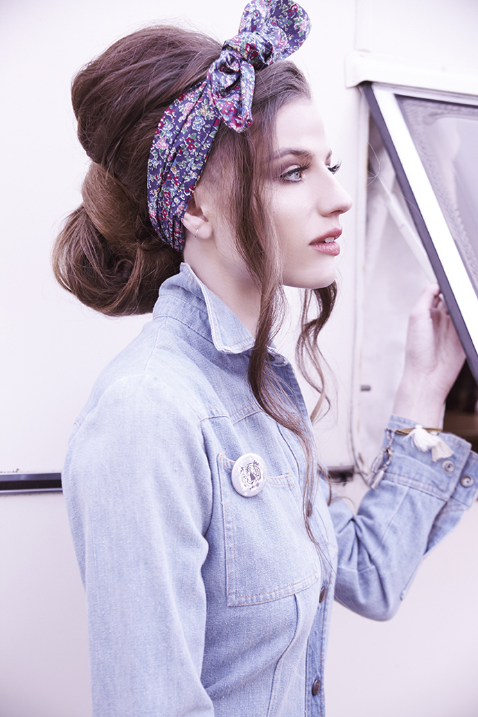 Denim Dress, Rokit Hair band, Dana Levy Tassel bracelet, Dana Levy Badge, Dandy Star Sunglasses, Guess Eyewear Shoes, Melissa