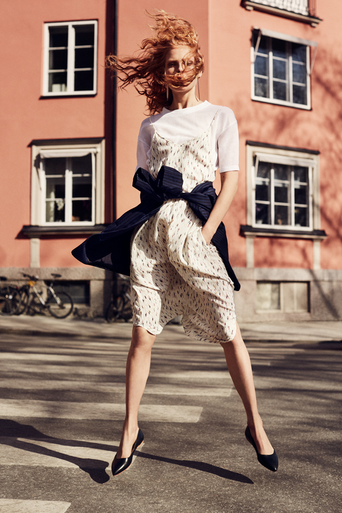 Top - Dagmar Dress - Samsøe ø Samsøe Jacket - Tiger of Sweden Shoes - ATP Atelier Earrings - Zara