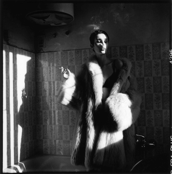 white fur: Sharlene, cotton top: Intimissimi