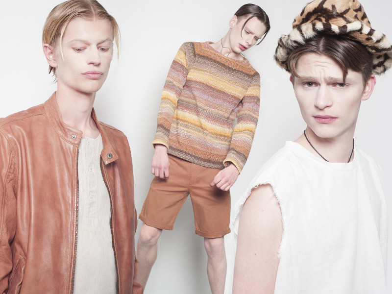 Jacob left: Jacket, Asos, blouse, Samsøe Samsøe, Simon middel: sweater, Missoni, shorts, MTWTFSS Weekday, necklace and earring, model owns Melle right: top without sleeves, H&M, hat with leopard print, stylist owns, necklace with marbel medallion, Urban Outfitters