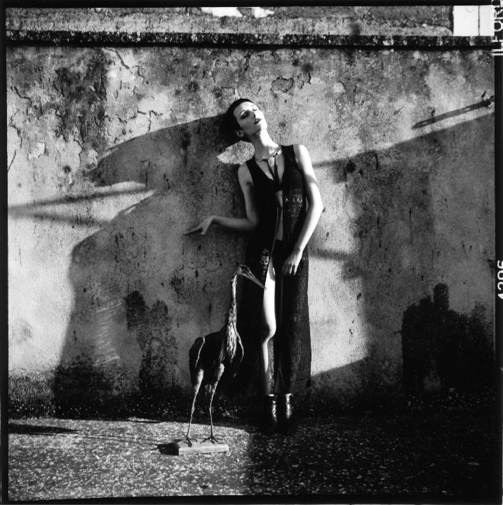 long lace gilet: H&M, closed with antique Cameo Brooch; simple top: Intimissimi, necklace and shoes: Zara. 