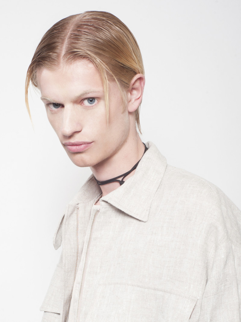 Jacob: coat, Monique van Heist, shorts, D-Struct, necklace with marbel medallion stylist owns