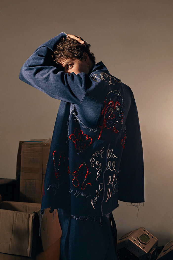 Coat by Maison Medrano, pants by Lis Bazán