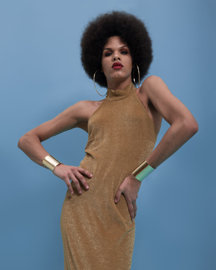 Maya wears Dress Versus, Cuffs Alexis Bittar