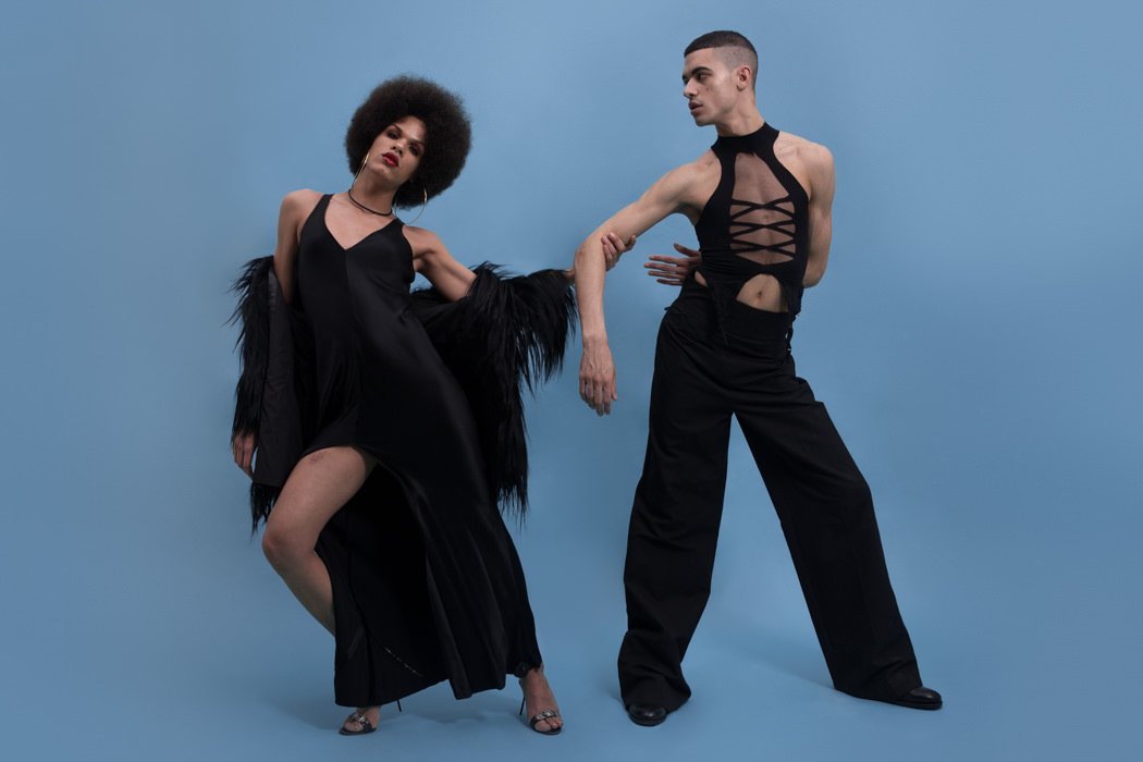 Maya wears Dress Donna Karan, Fur Adrienne Landau Malik wears Body Leg Avenue, Trousers Yves Saint Laurent