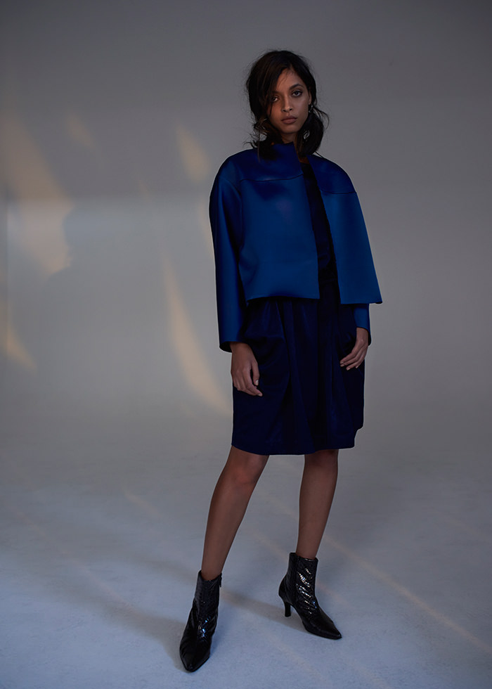 Dress and Bomber jacket by Oneiric Studio @oneiric_studio Vintage heeled boots.