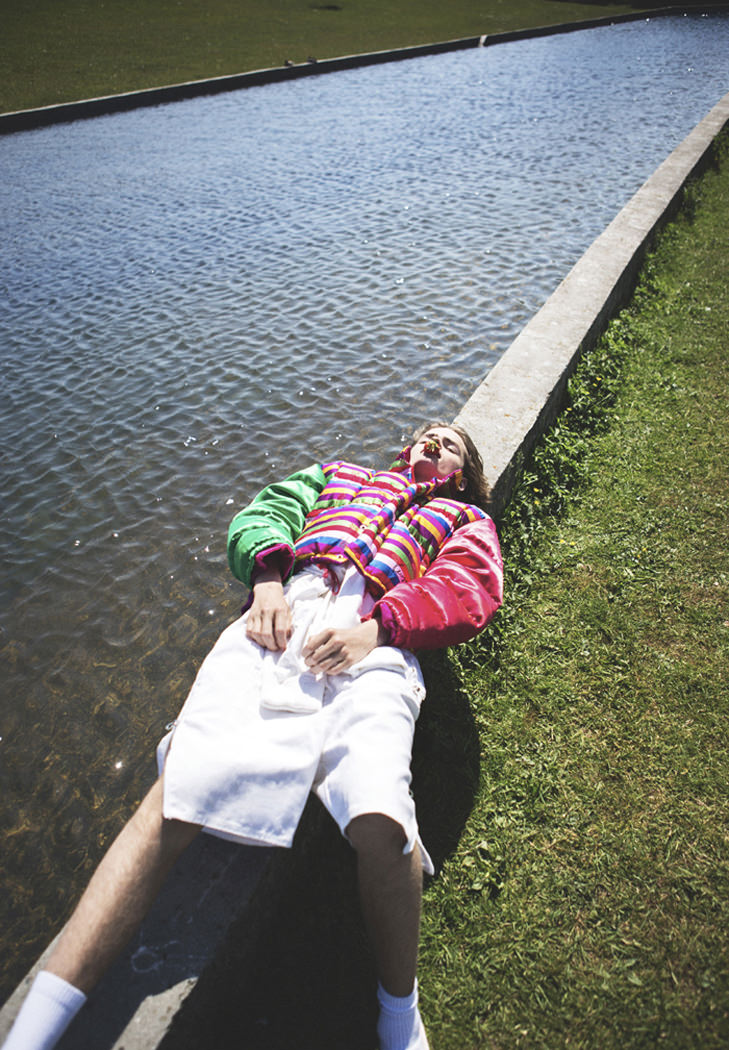 Bomber: Kenzo Jumper: Weekday Socks: Ralph Lauren Shoes: Fenty by Puma Slides