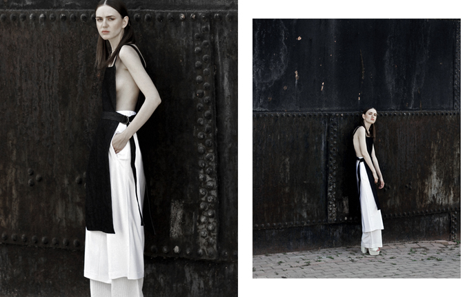 Denim apron Vassiliki Charitou, culottes 4tailors, pants Aisha Quo et Ventus,shoes Jeffrey Campbell 