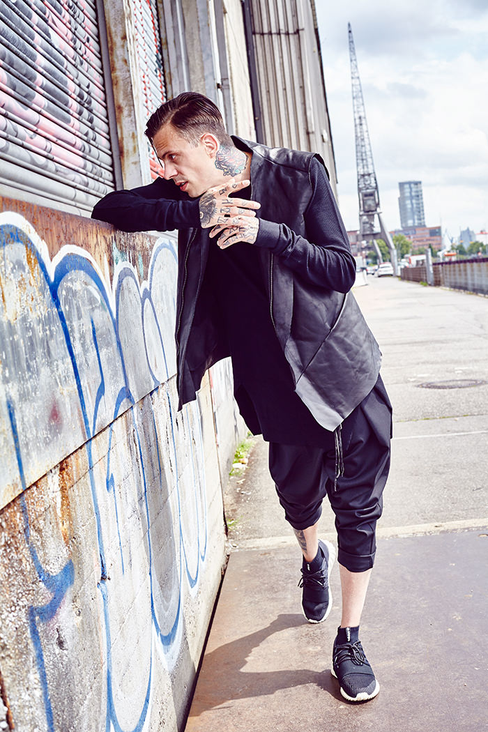 vest: Cedric Jacquemyn shirt: Rick Owens pants: By The Number shoes: Adidas