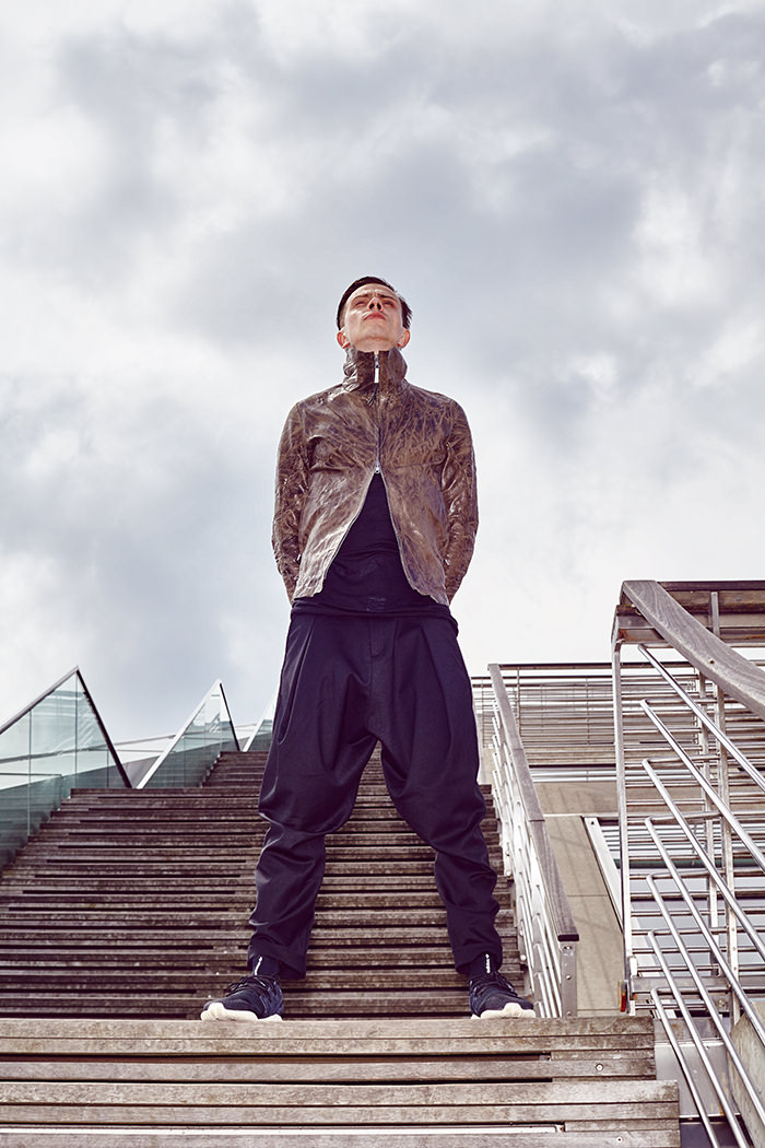 jacket: Isaac Sellam shirt & pants: Rick Owens shoes: Adidas