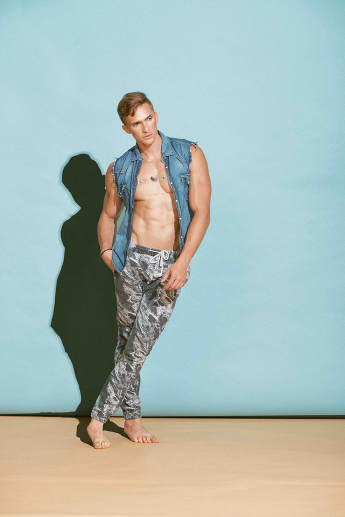 David is wearing Vest: Zara, Pants: H&M, Harness: Xtreme Paraphilia