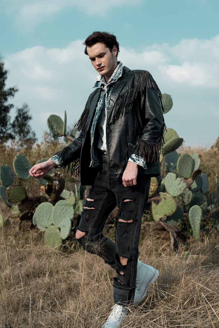 Denim Shirt - Asseblief vintage Denim jacket and jeans - Trenery Shoes - Jeep Footwear Leather Jacket - Second Attitude