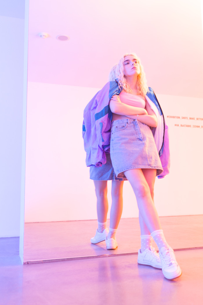 jacket - Strogovintage, jeans skirt - Iskra, sneackers - Nike