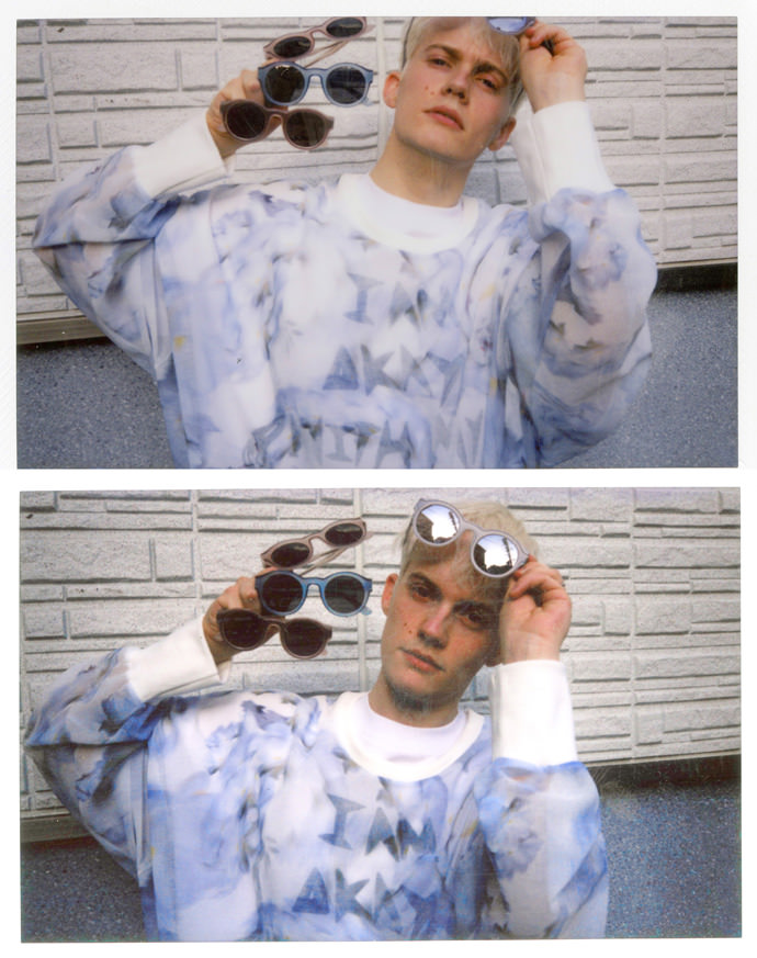 Sweater BALMUNG / T-shirt ZL by ZLISM / Pants TYPICAL FREAKS / Sunglasses MYKITA x Maison Margiela