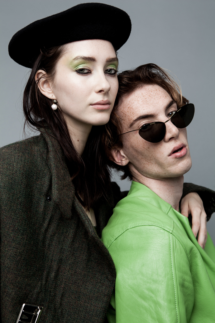 Chanel: Beret Dior Jacket Beau Homme Theo: Sunglasses Vintage from What Goes Around NYC Jacket Clara Martin