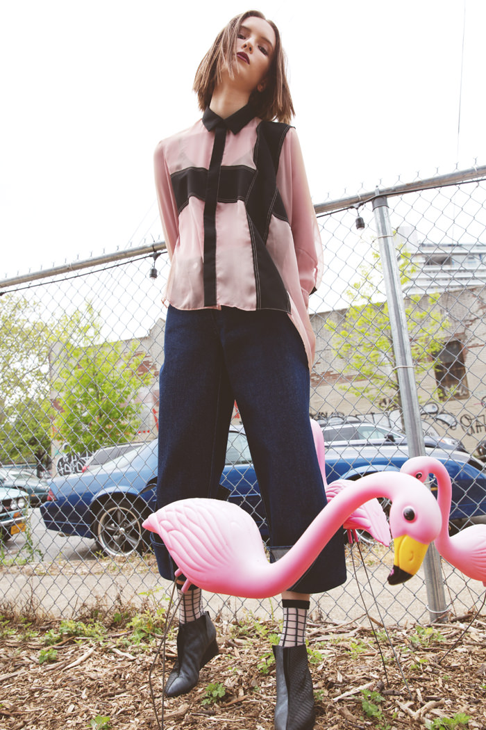 Shirt is Francesca Liberatore Pants are Claudia Li Shoes are Tryptech