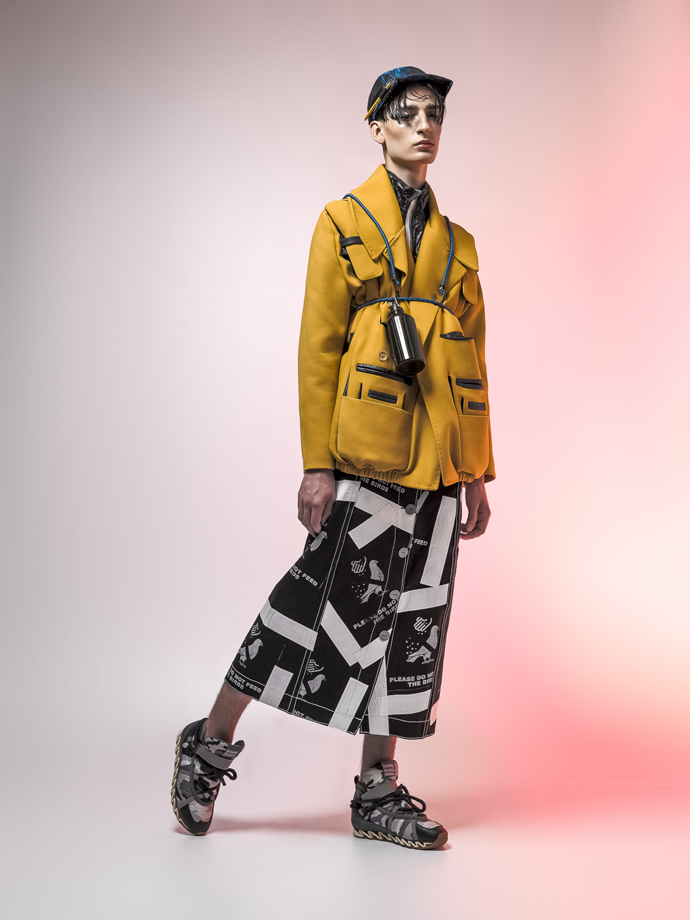 Piers Coat - Maigidah Skirt - Adam Jones Himalayan boots - Bernhard Willhelm to&gether by Camper Cap - Nasir Mazhar Jacket - Montane