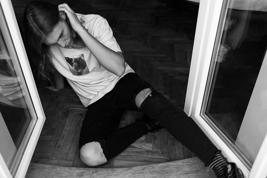 Top by MISBHV Trousers by Zara Boots by Dr. Martens