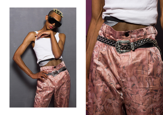Trousers - Giulio Di Ghionno Tank top and Belt - stylist own 