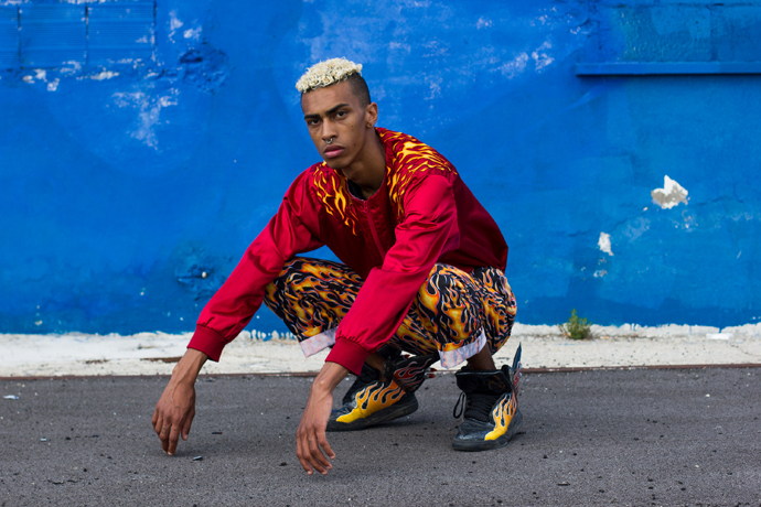 Trousers and Bomber - vintage Shoes - Jeremy Scott for Adidas Originals