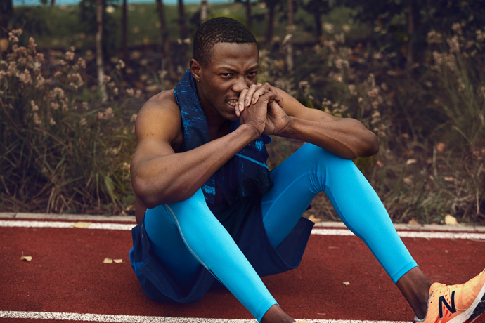 Shirt by Under Armour Shorts by Under Armour Tights by Under Armour Trainers by New Balance