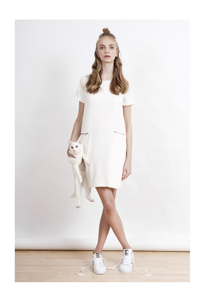 Dress by Comptoire des Cotonniers, Shoes by Adidas