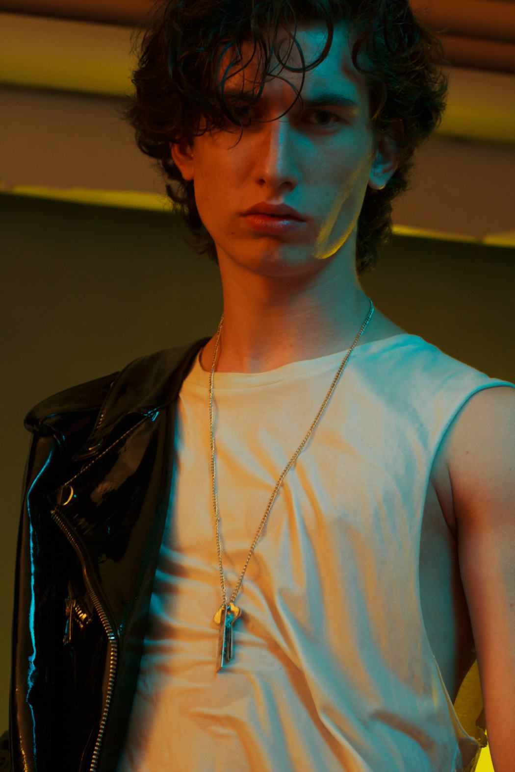 Latex jacket by Mathis Top by H&M Accesorries by Pull And Bear