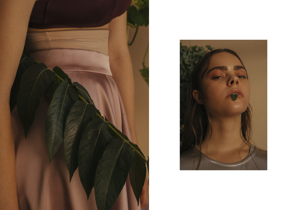 Left: Bra by Björn Borg Shape-Panty by Conturelle by Felina Skirt by Asos Right: Body by Zara T-Shirt by Vila