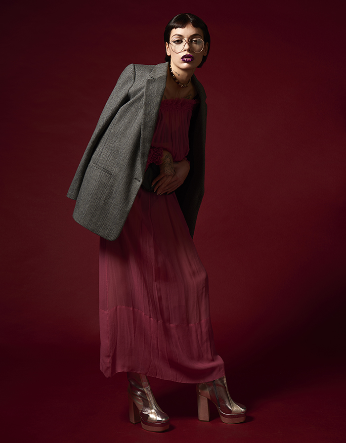 Dress: Alberta Ferretti Jacket :Zara Glasses and Shoes :Asos