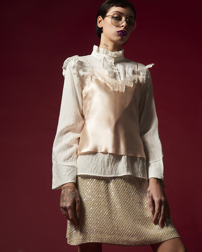 White shirt and Top: La Perla Skirt: Anna Rita N