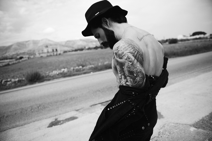 Denim jacket by Diesel, Hat by Diesel