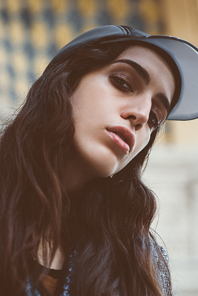 Hat: Stella McCartney x Adidas Coat: MSGM