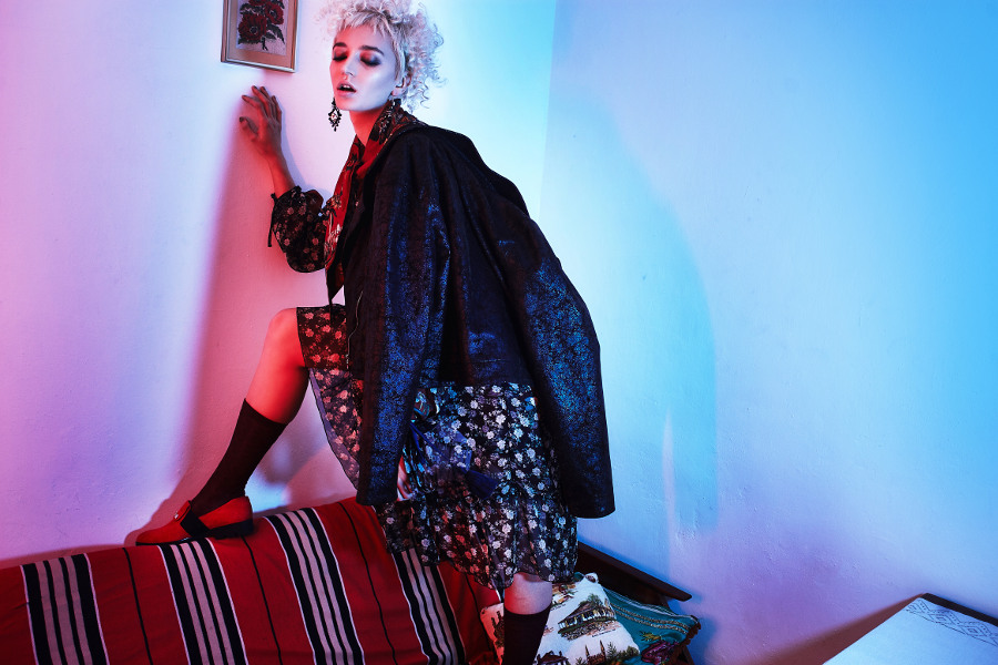 Shirt: PHI Concept dress: TUNDRA Jacket: PHI Concept Knee high: Topshop Shoes: Kazar Earrings: Lewanowicz