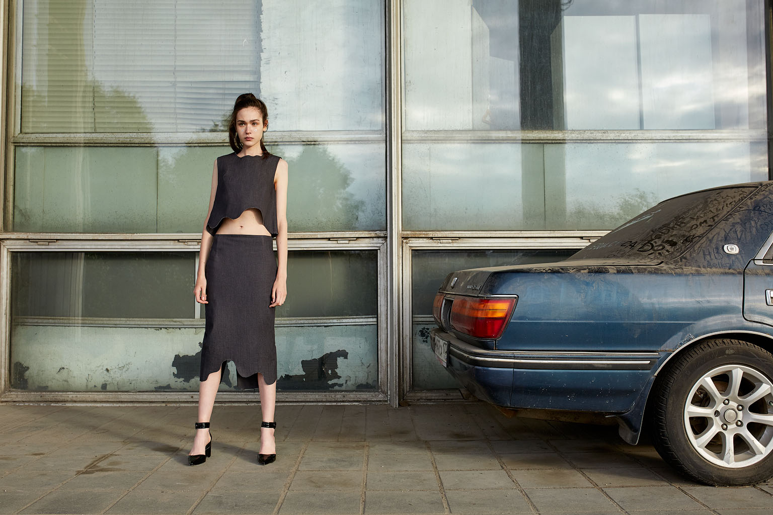 Top by Arzhaana Dospan Skirt by Arzhaana Dospan Shoes by H&M