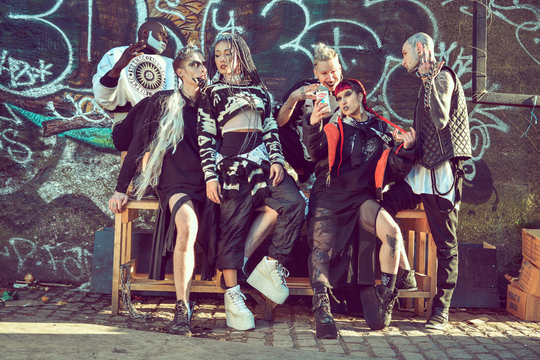 Jewellery by Michail Javroj Mouth Piece by US Fashion Source Top by KTZ, HBA Jacket by KTZ Shoes by KTZ